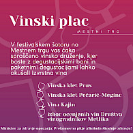 Vinski plac na Mestnem trgu (pokušnja vin, paketne degustacije, vodene degustacije)